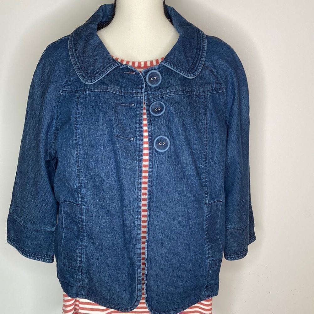 Trixie+LULU Jacket Blue Denim 3/4 sleeve Feminine Jacket